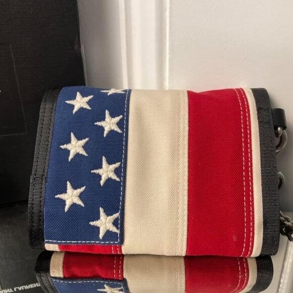 Saint Laurent Canvas Bifold Wallet America Flag Made in Italy - Picture 5 of 7
